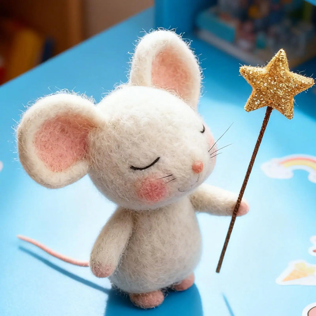 Souris Décorative en Feutre - Décoration de Noël Mignonne pour Table et Étagère