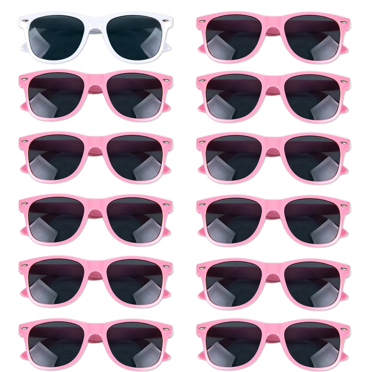 Lunettes Photobooth Mariage EVJF - Lot 10/12 Pièces Carrées Noires - Accessoire Fête