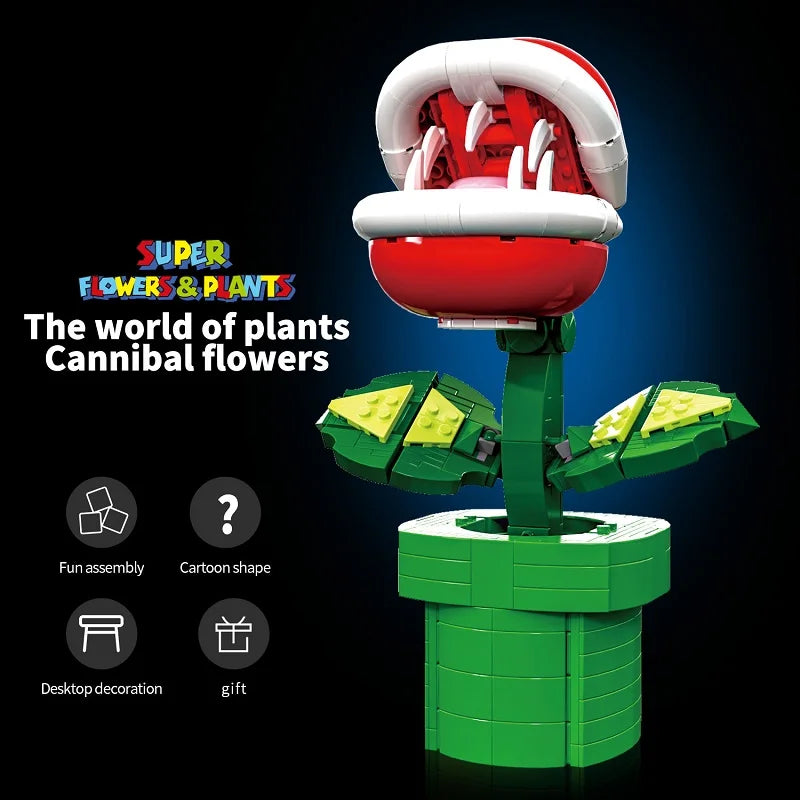 Briques de Construction Modèles Cartoon - Plante Piranha Fleur de Feu Étoiles Dynamite Cadeau Enfant Noël
