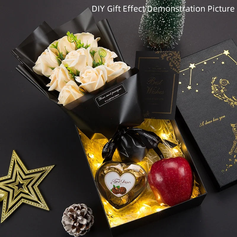 Bouquet Roses en Savon Parfumé 3/6/9 Têtes - Cadeau Saint-Valentin Romantique