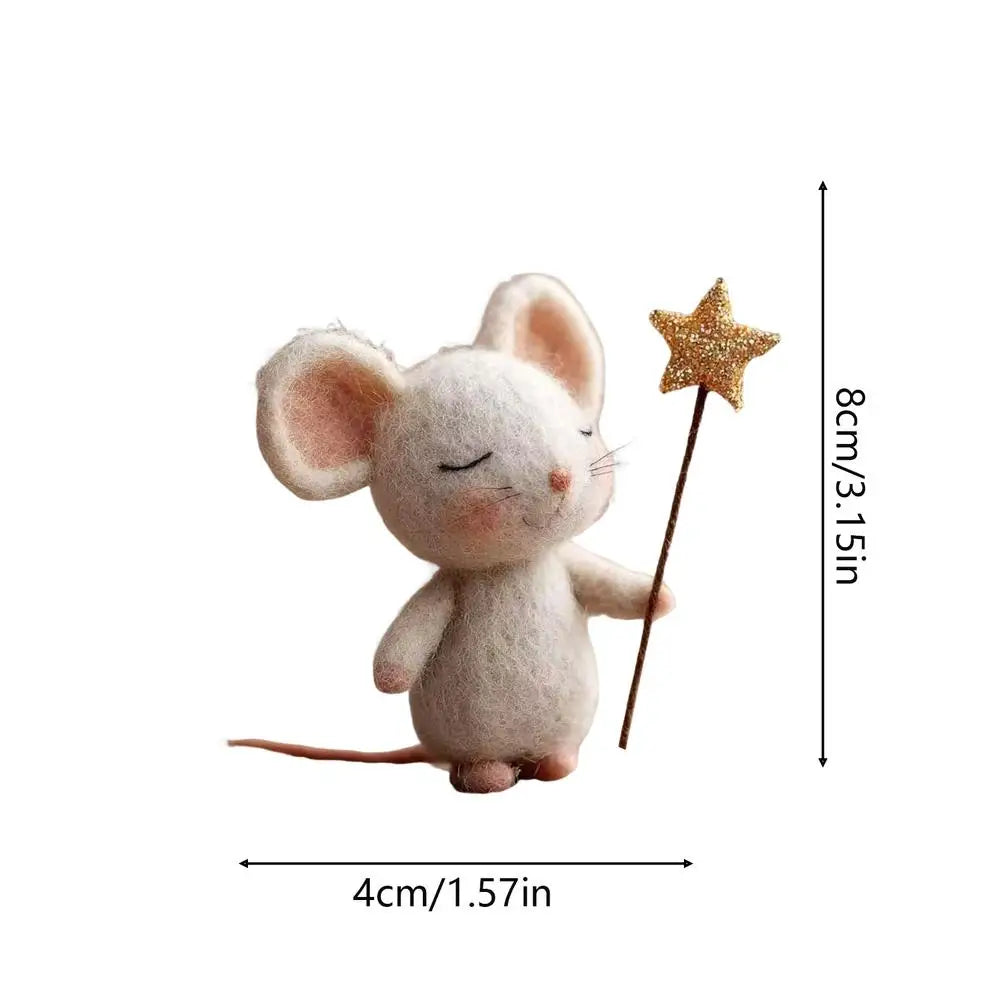 Souris Décorative en Feutre - Décoration de Noël Mignonne pour Table et Étagère