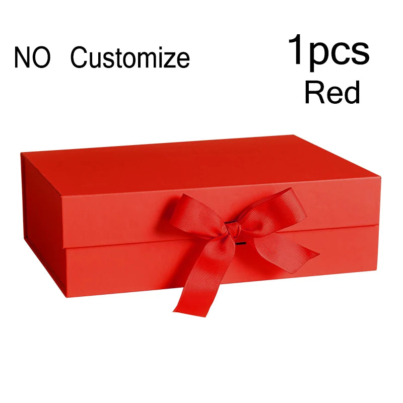 Boîte Cadeau Luxe Noire et Rose avec Ruban - Personnalisation Logo Incluse