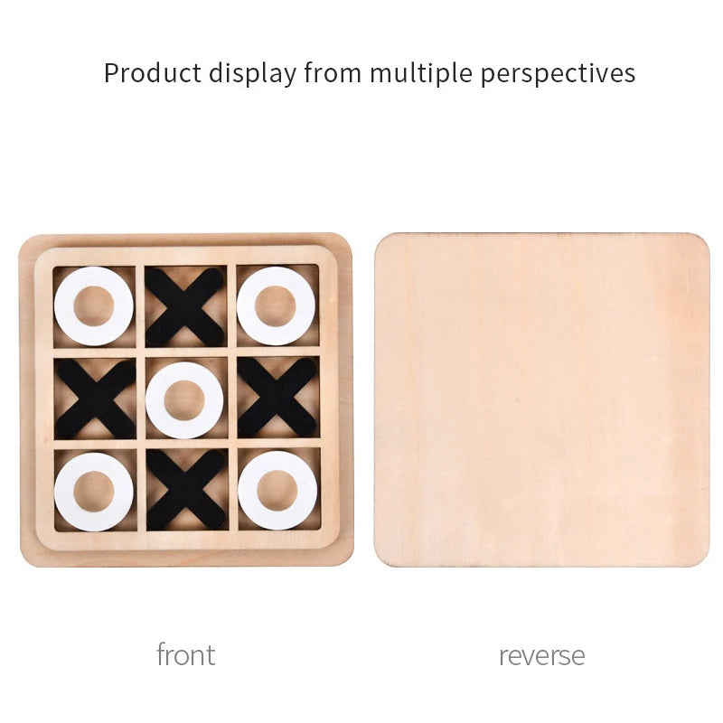 Jeu Montessori Morpion en Bois - Tic-Tac-Toe Éducatif pour Enfants 3-6 ans