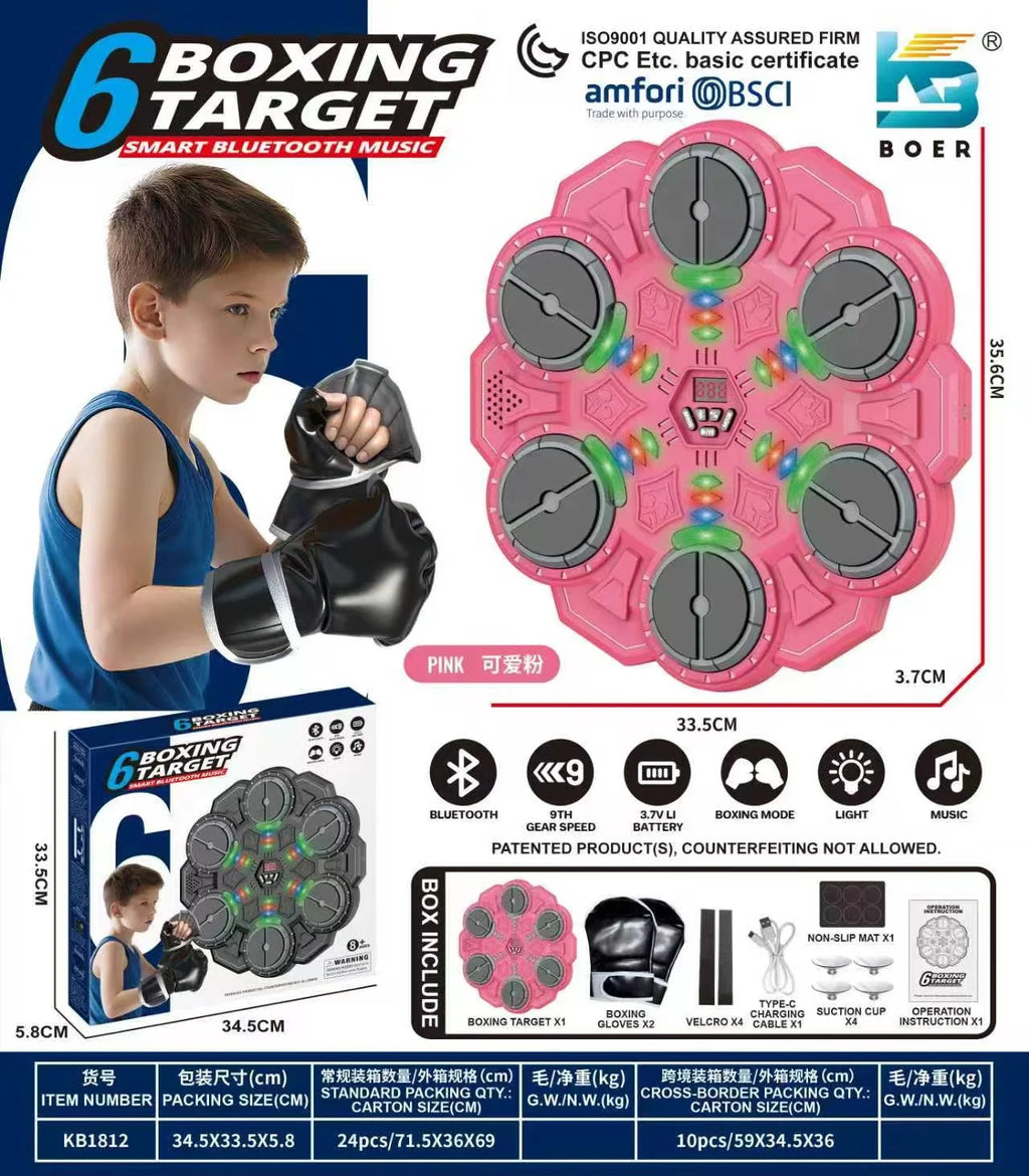 Machine de Boxe Musicale Bluetooth avec Score - Jeu Interactif Anti-Stress pour Enfants et Adultes