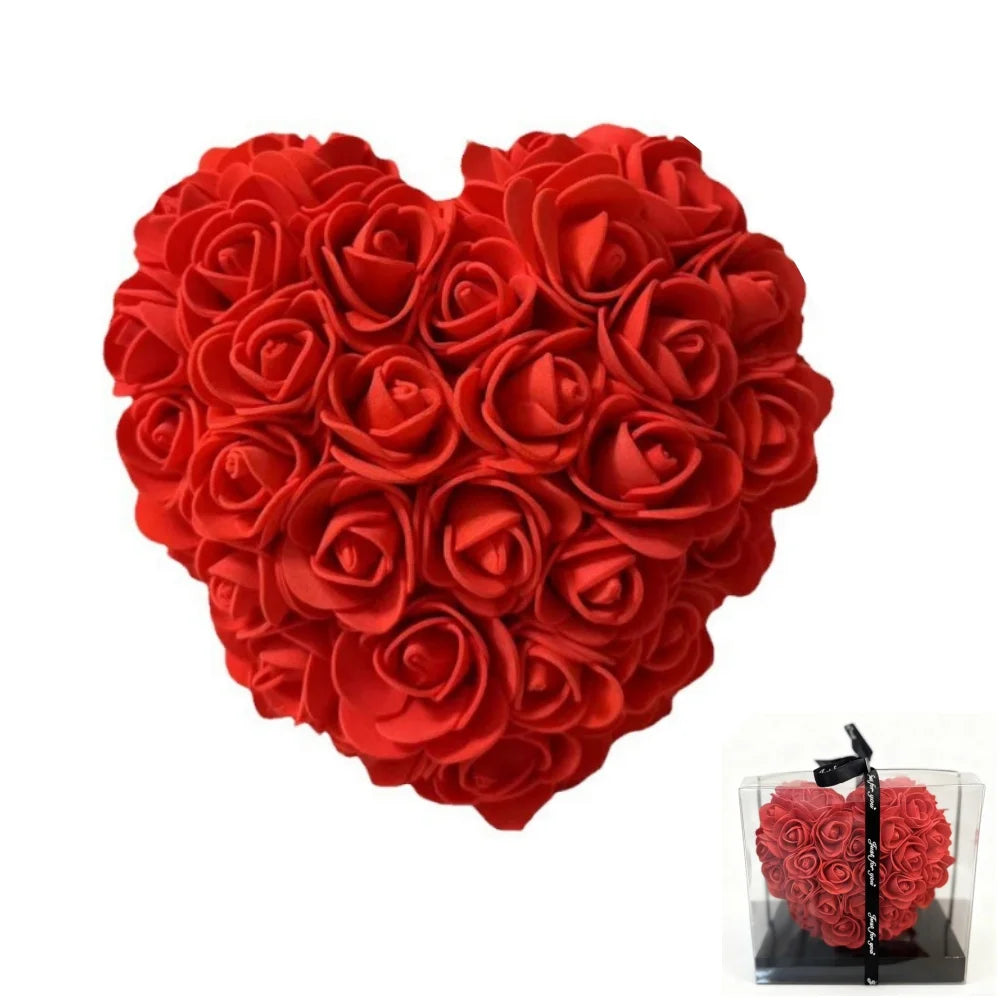 Rose Artificielle en Coffret Cadeau 15cm - Décoration Saint-Valentin et Fête des Mères