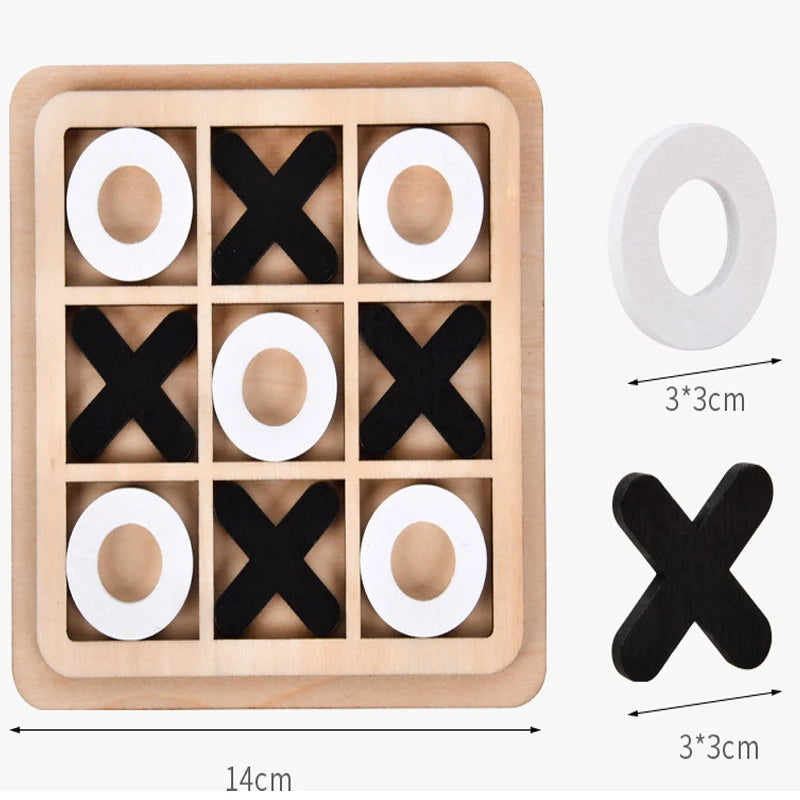 Jeu Montessori Morpion en Bois - Tic-Tac-Toe Éducatif pour Enfants 3-6 ans