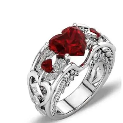 Bague Argent 925 Cœurs Multicolores Zircon - Cadeau Maman & Mariage