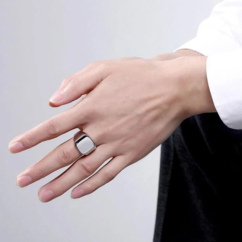 Bague Personnalisée Gravure Laser Prénom Photo Logo - Acier Inoxydable Homme Femme Couple Famille