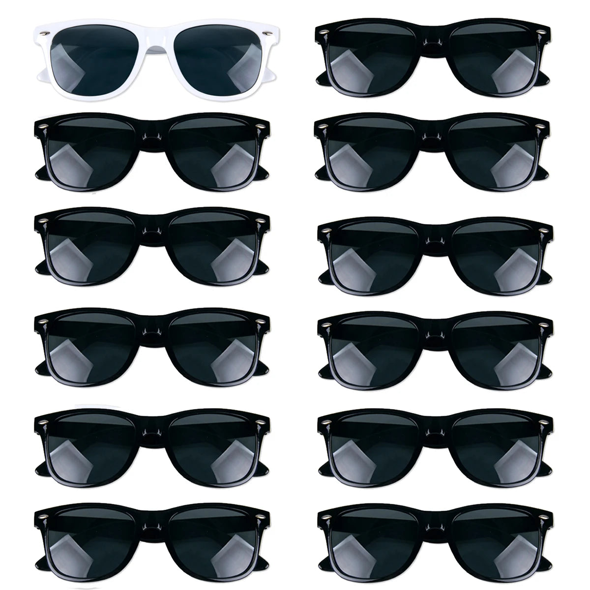 Lunettes Photobooth Mariage EVJF - Lot 10/12 Pièces Carrées Noires - Accessoire Fête