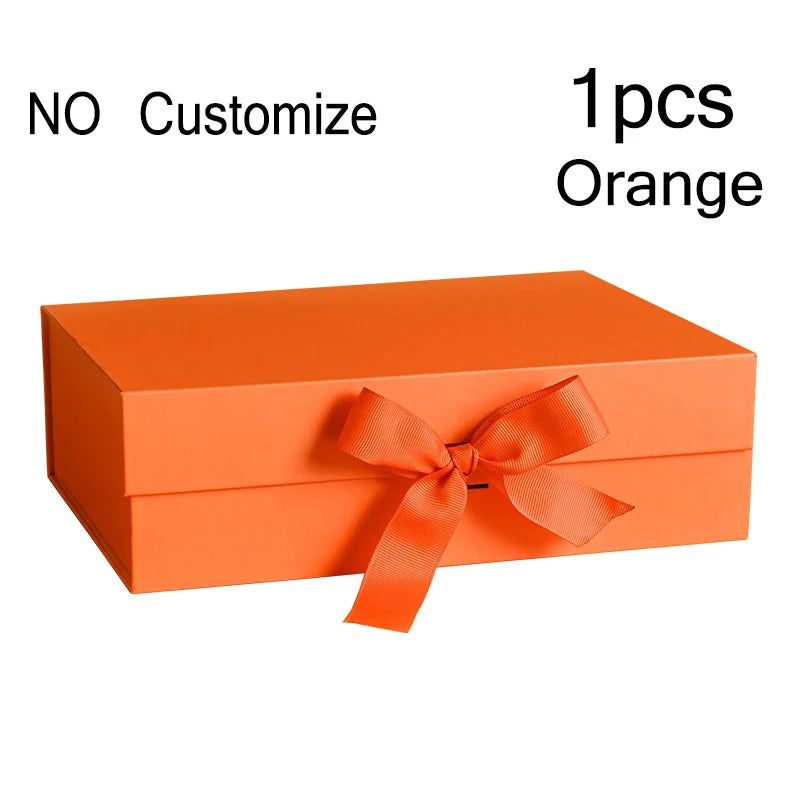 Boîte Cadeau Luxe Noire et Rose avec Ruban - Personnalisation Logo Incluse