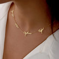 Collier Famille Personnalisé 1-9 Prénoms Acier Inoxydable - Bijou Gravure Multi-Prénoms Cadeau Maman