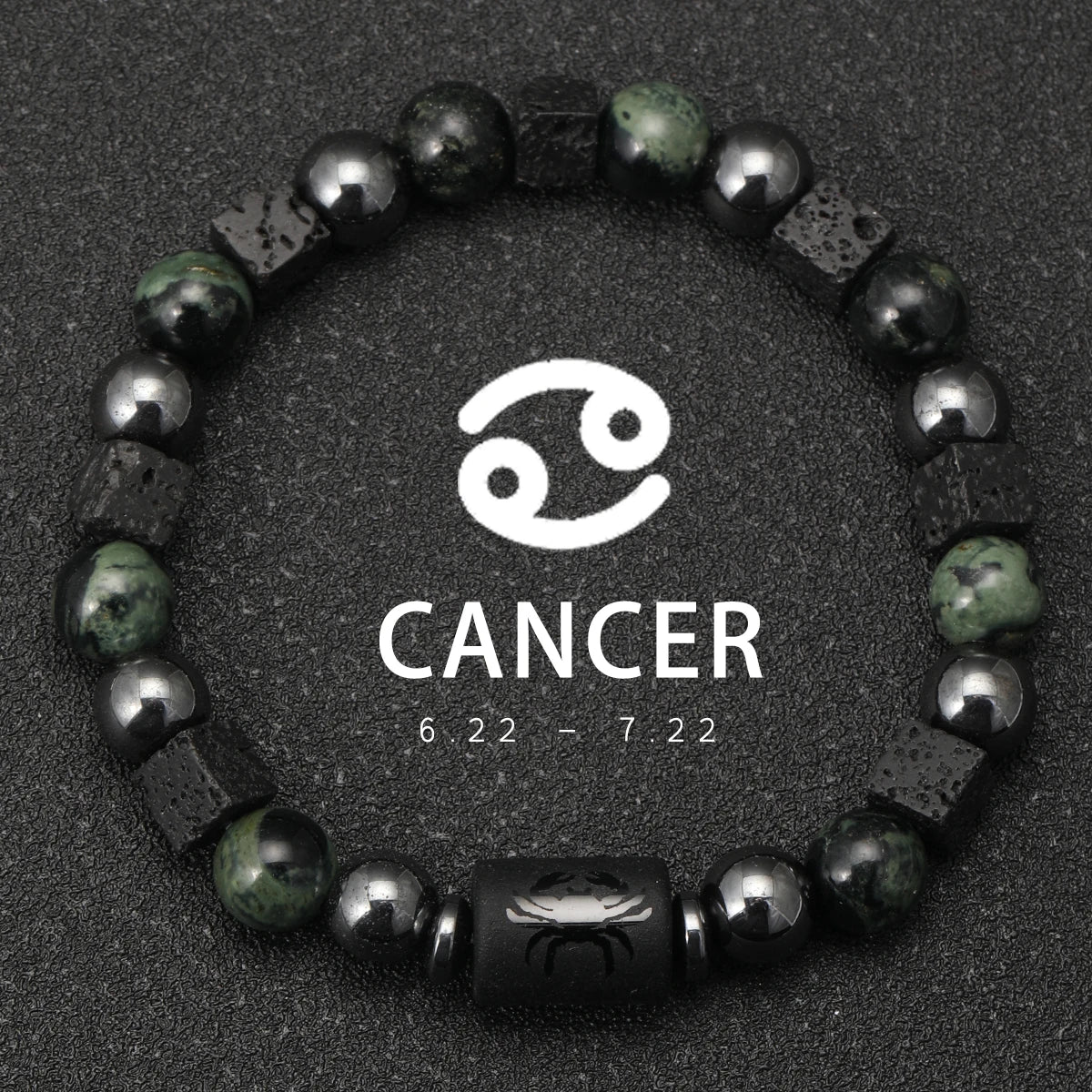 Bracelet Signe Astrologique Pierres Naturelles - 12 Signes Zodiaque Verseau Cancer Vierge Poissons Bijou Unisexe