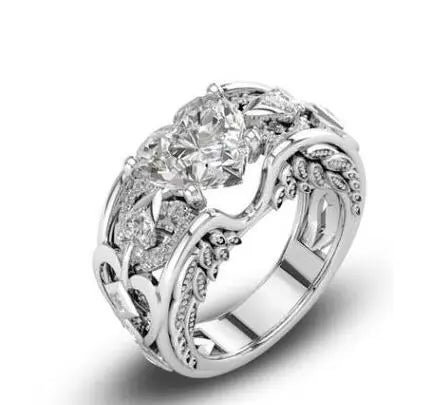 Bague Argent 925 Cœurs Multicolores Zircon - Cadeau Maman & Mariage