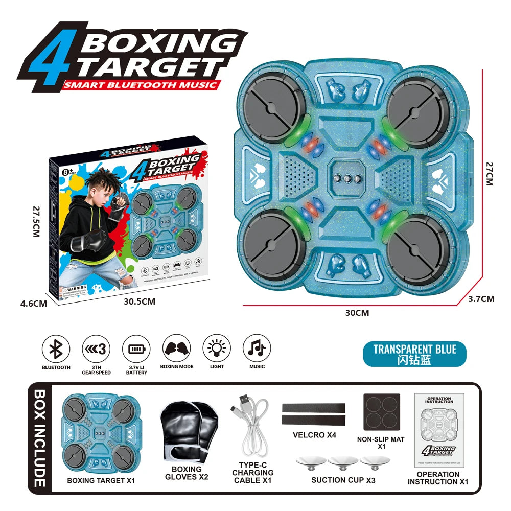 Machine de Boxe Musicale Bluetooth avec Score - Jeu Interactif Anti-Stress pour Enfants et Adultes