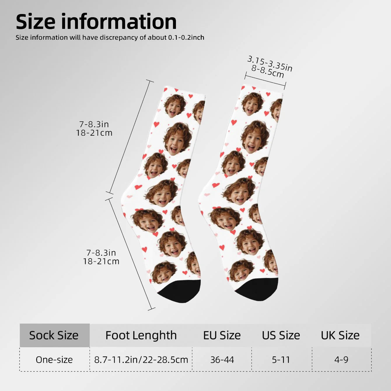 Chaussettes Personnalisées Photo Visage - Cadeau Original Unisexe