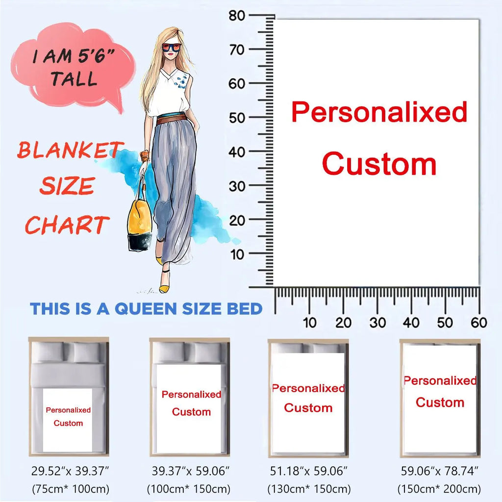 Couverture Polaire Personnalisée Photo - Plaid Doux DIY Cadeau Famille Noël