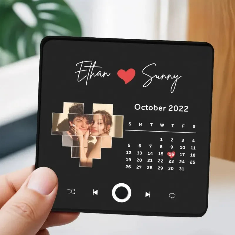 Magnet Photo Musique Personnalisé avec Cadre - Cadeau Noël Saint-Valentin