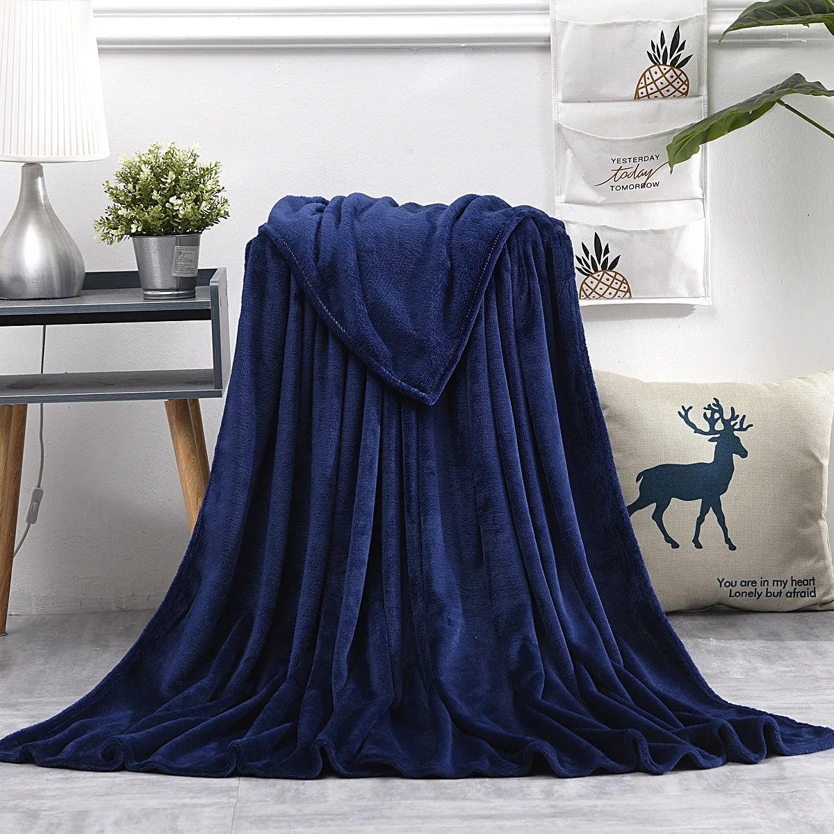 Couverture Personnalisée Brodée pour Chien Chat - Plaid Velours Confortable avec Nom - Lit Auto