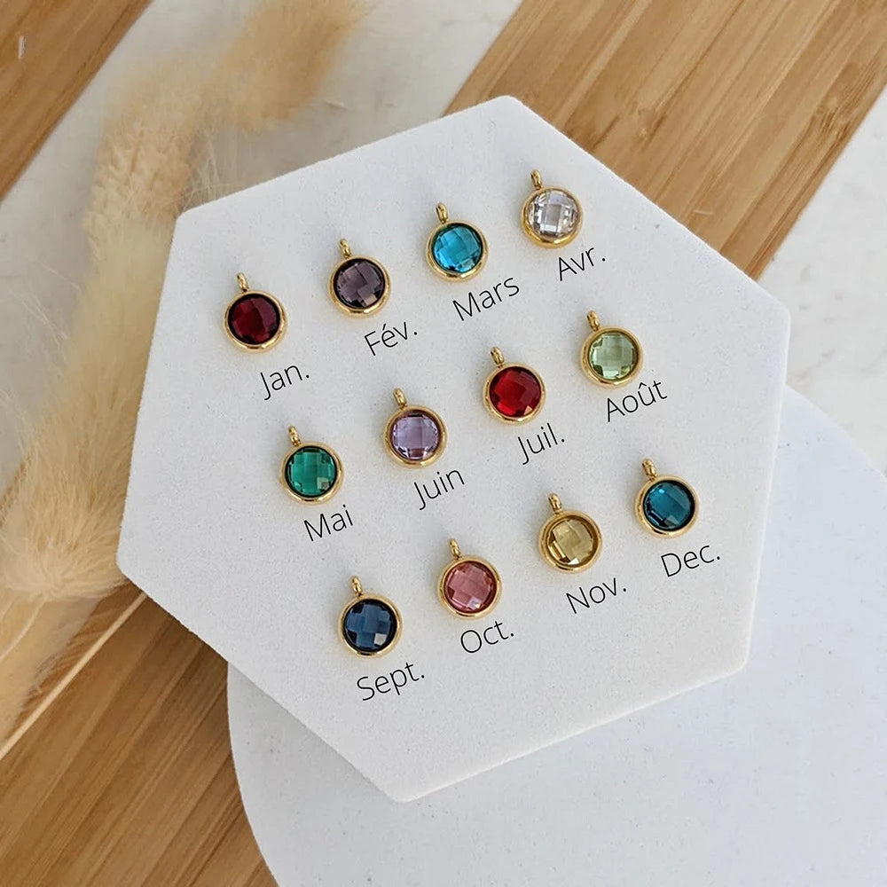 Collier Personnalisé Pierre de Naissance Prénom - Cadeau Fête des Mères Grand-Mère