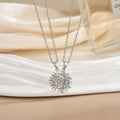 Collier Couple Magnétique Lune et Soleil - Bijou Saint-Valentin Acier Inoxydable