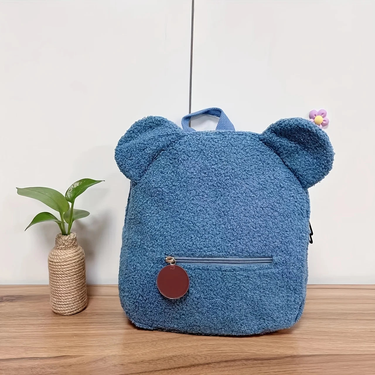 Sac à Dos Peluche Ours Personnalisé Brodé - Prénom Enfant Automne Hiver - Cadeau Maternelle