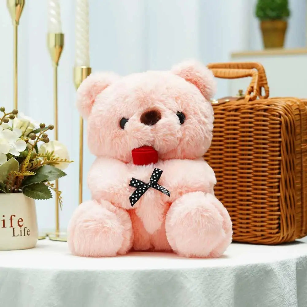 Ours en Peluche Kawaii avec Roses 25cm - Cadeau Romantique Saint-Valentin