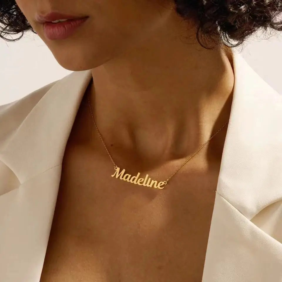 Collier Prénom Personnalisé Acier Inoxydable - Pendentif Femme Saint-Valentin