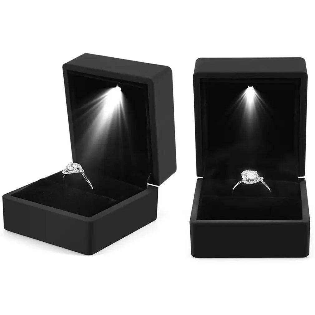 Boîte à Bague LED Lumineuse - Écrin Demande Mariage Fiançailles