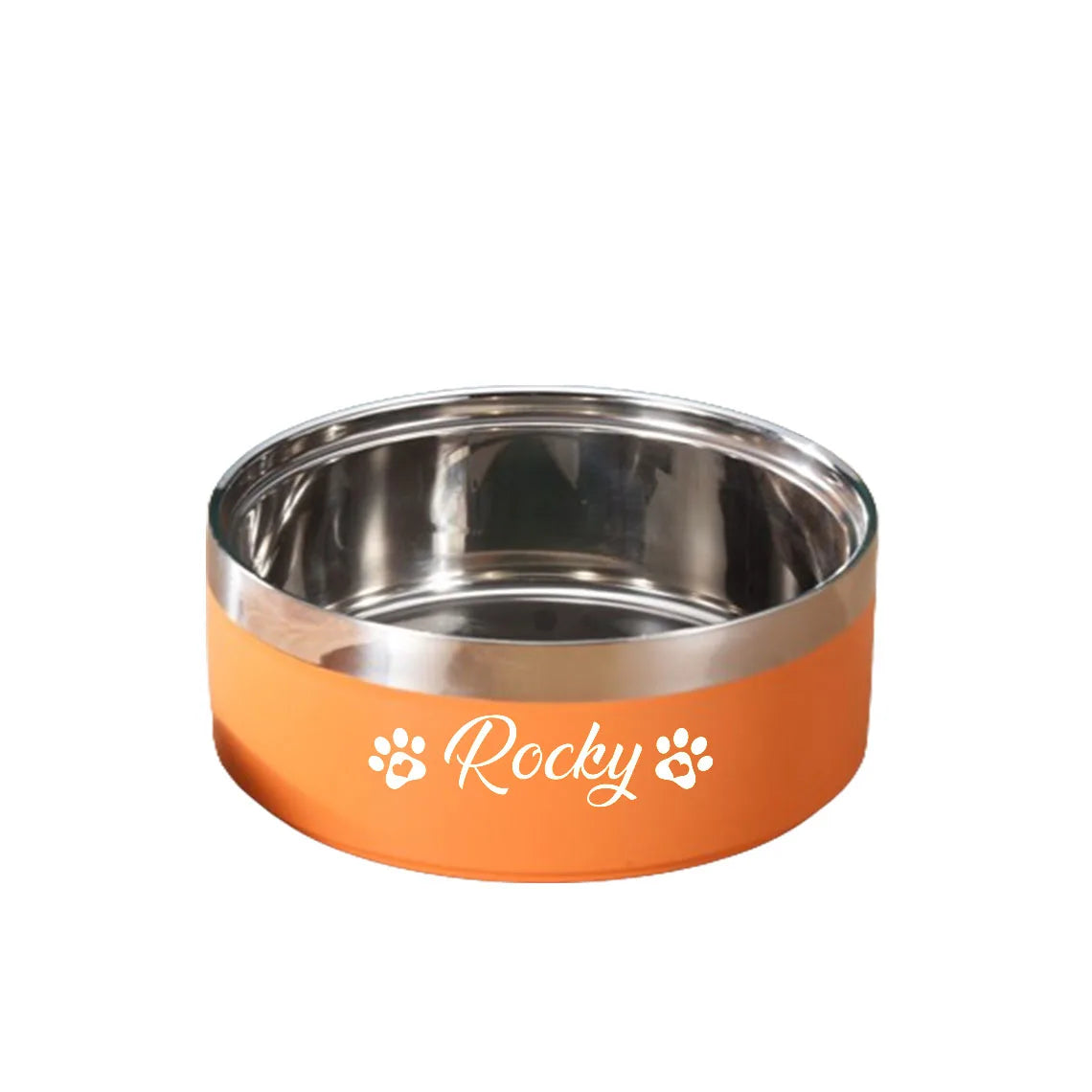 Gamelle Inox Personnalisée Gravée pour Chien Chat - Texte sur Mesure - Ronde Épaissie Anti-Chute