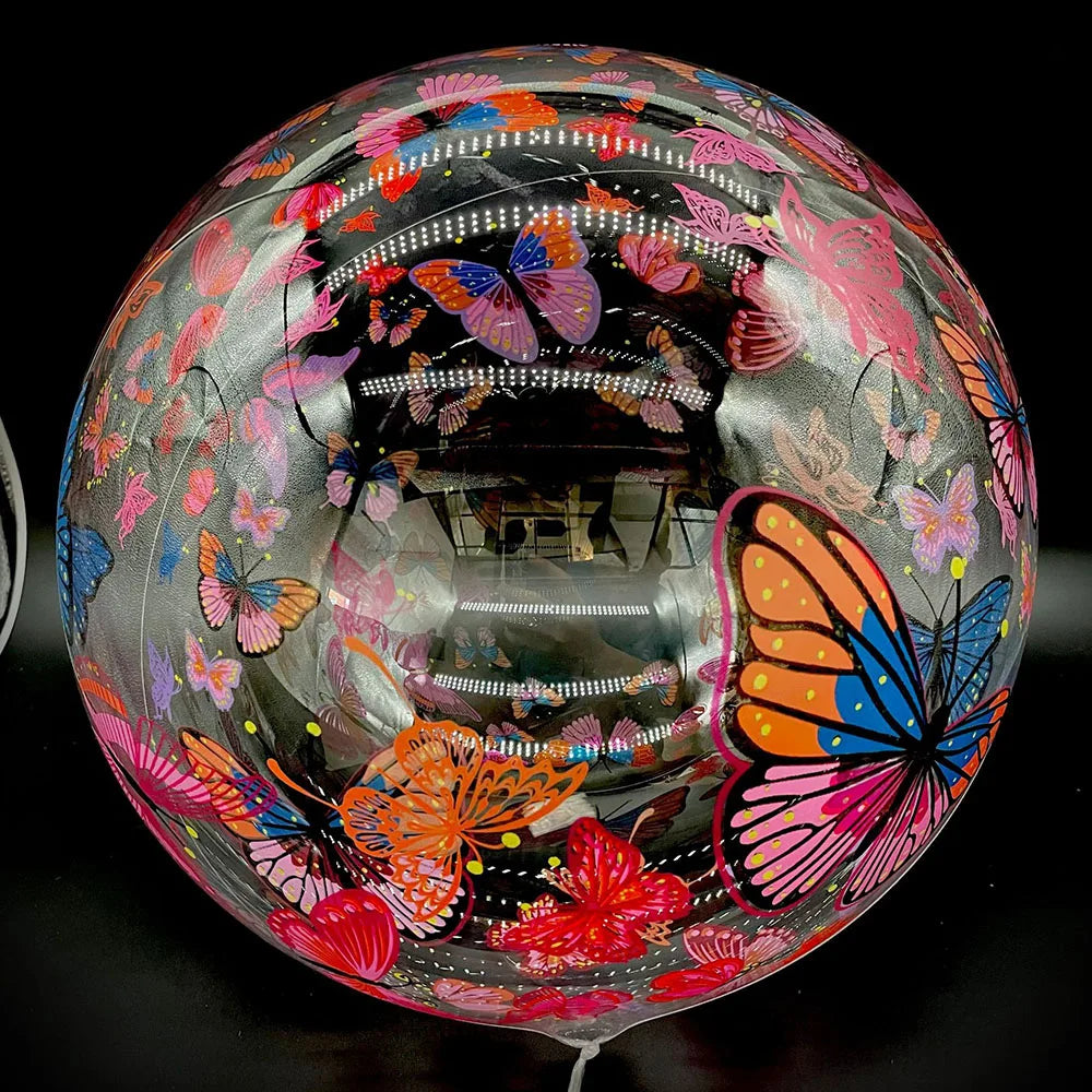 Ballons Bobo Transparents Imprimés 50cm Lot 10 - Mariage Anniversaire Décoration