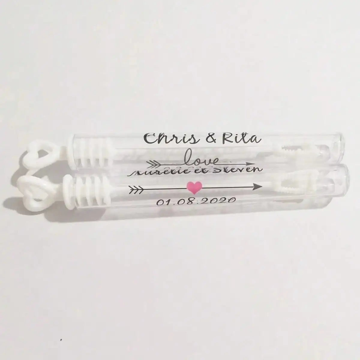 100 Étiquettes Bulles Savon Mariage Transparentes - Noms Dates Personnalisés