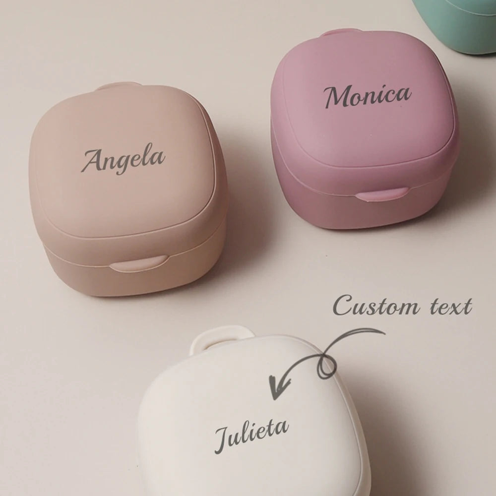 Coffret Souvenirs Bébé en Silicone - Boîte Mémoire Dents de Lait, Cordon & Tétine Personnalisable