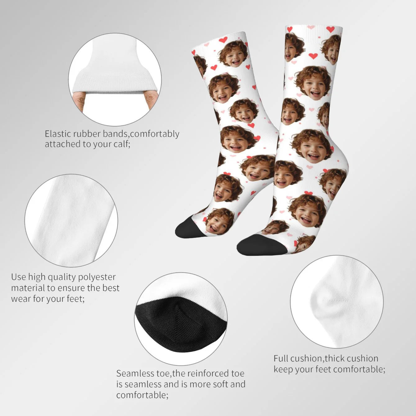 Chaussettes Personnalisées Photo Visage - Cadeau Original Unisexe