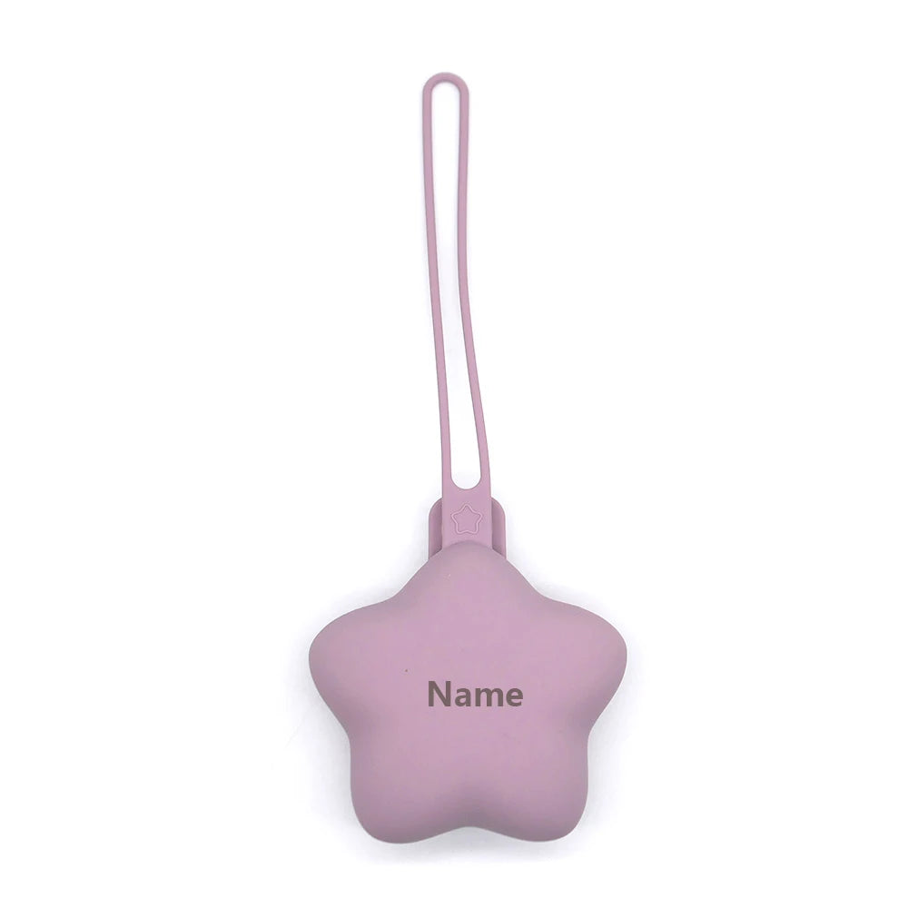 Boîte Rangement Bébé Silicone Personnalisée - Étui Tétine Prénom Gravé - Cadeau Naissance Unique