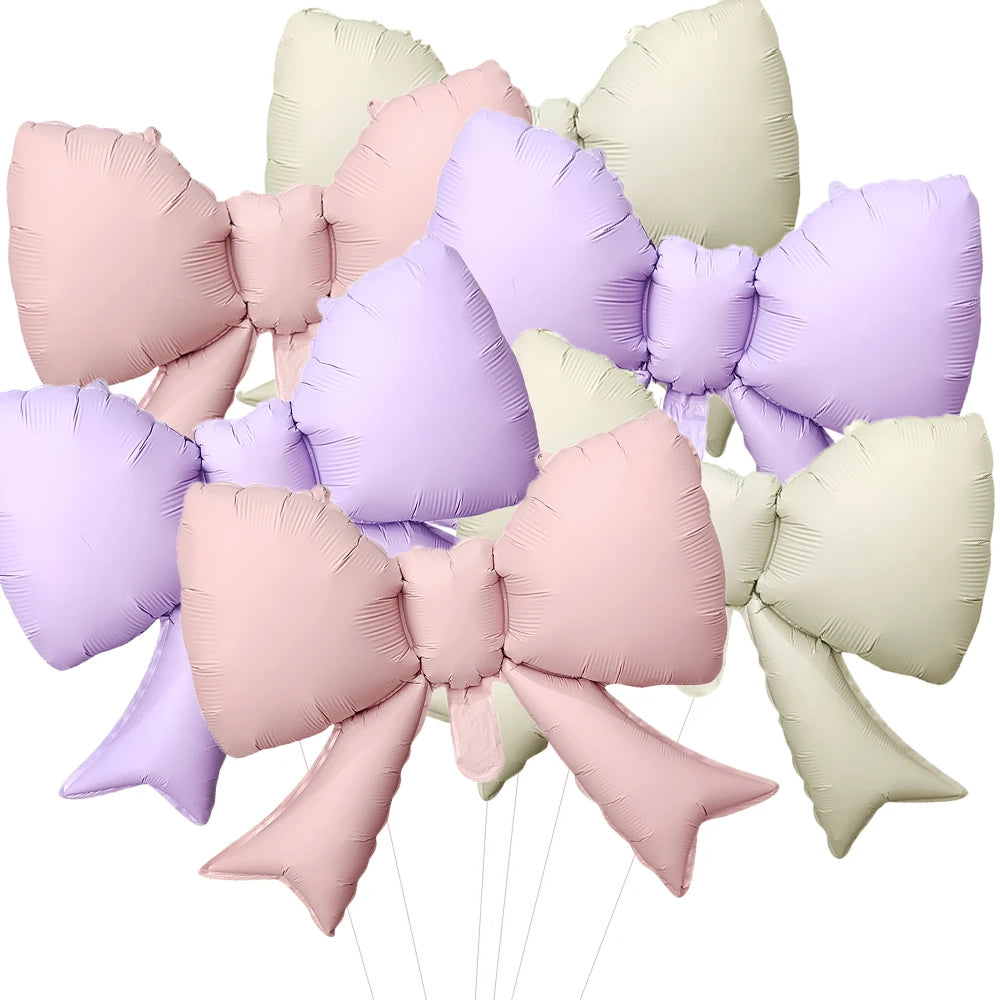 Ballons Nœud Papillon Roses 6 Pièces - Décoration Baby Shower Fille Mariage