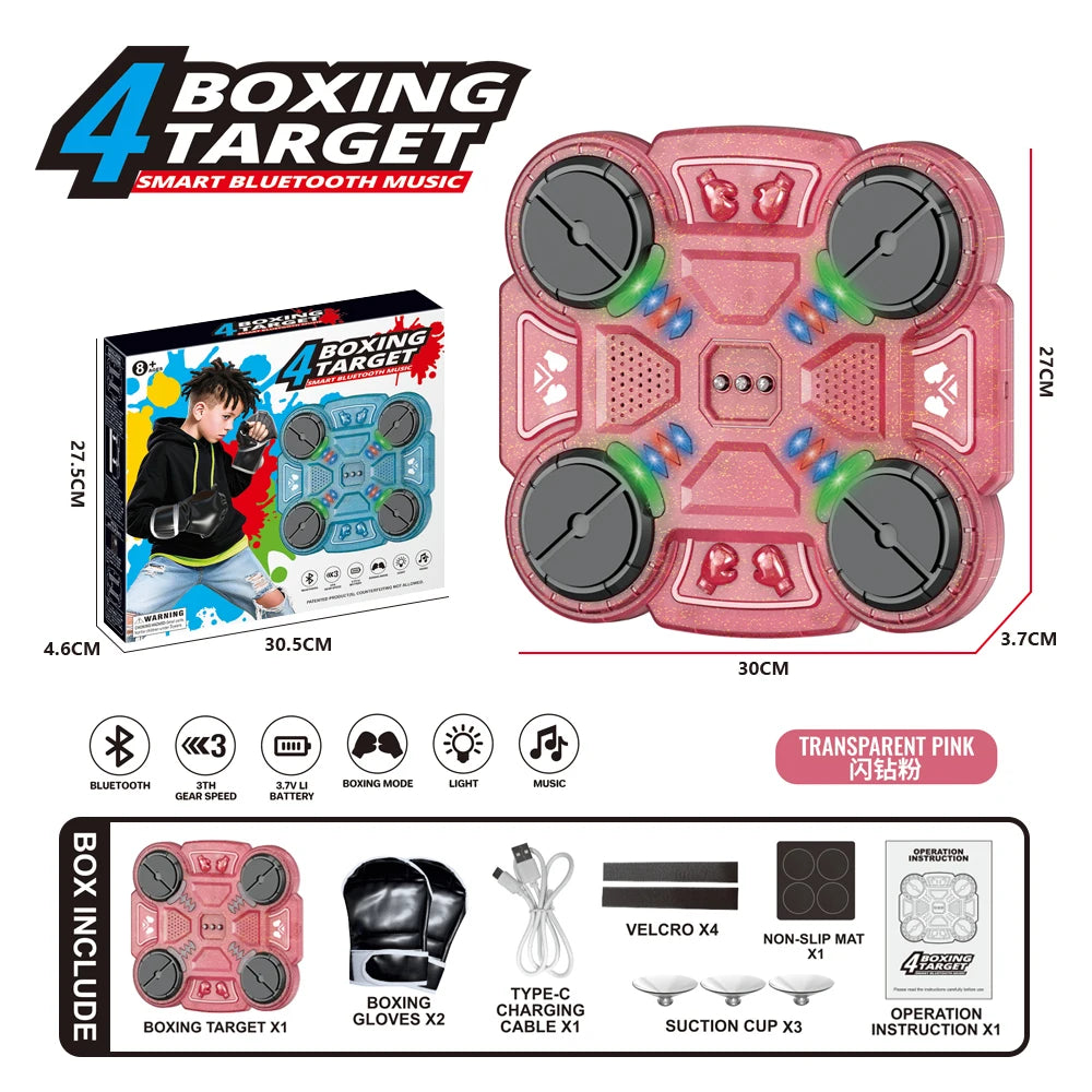 Machine de Boxe Musicale Bluetooth avec Score - Jeu Interactif Anti-Stress pour Enfants et Adultes