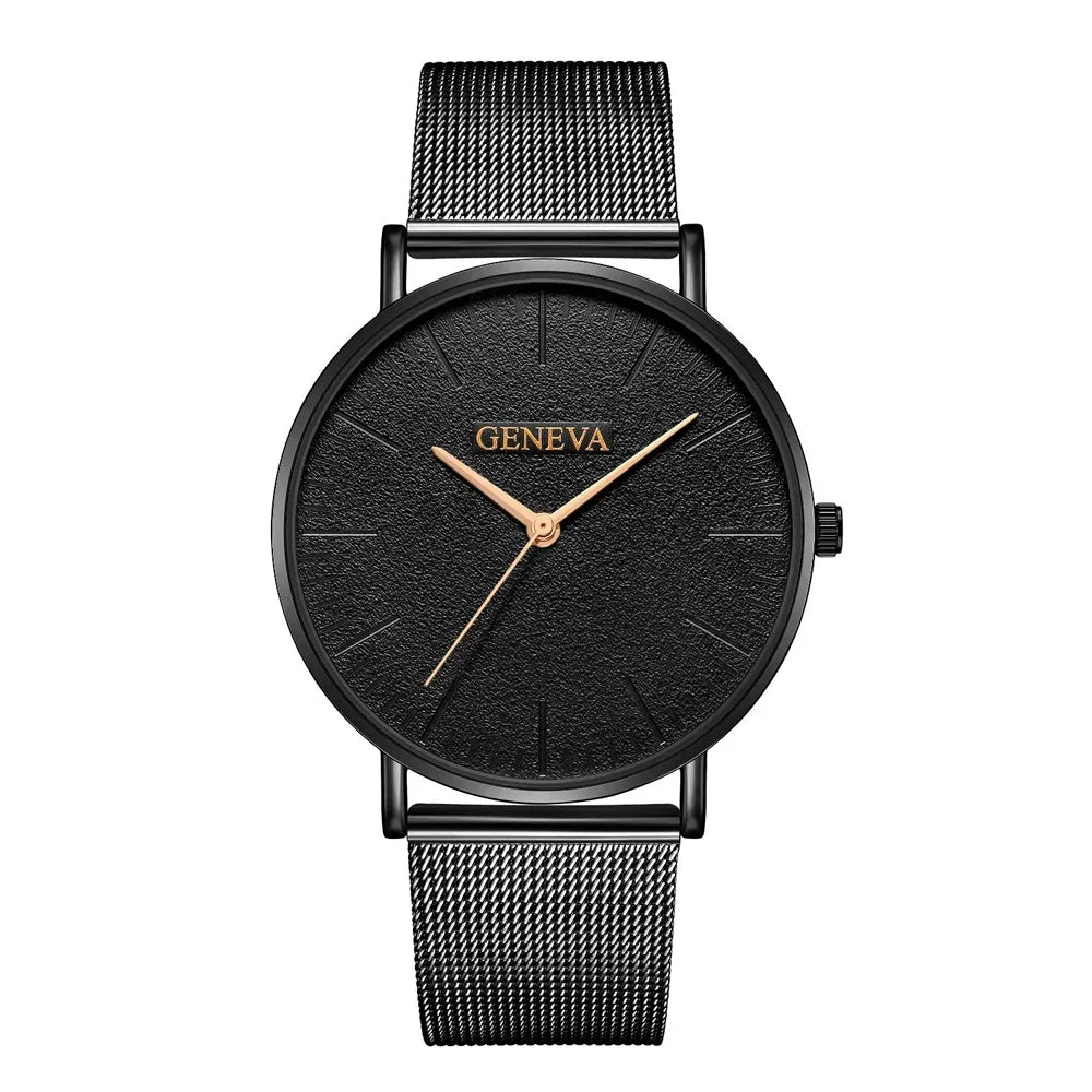 Montre Femme Vintage Quartz - Bracelet Acier Or Rose - Cadran Classique Élégant Casual