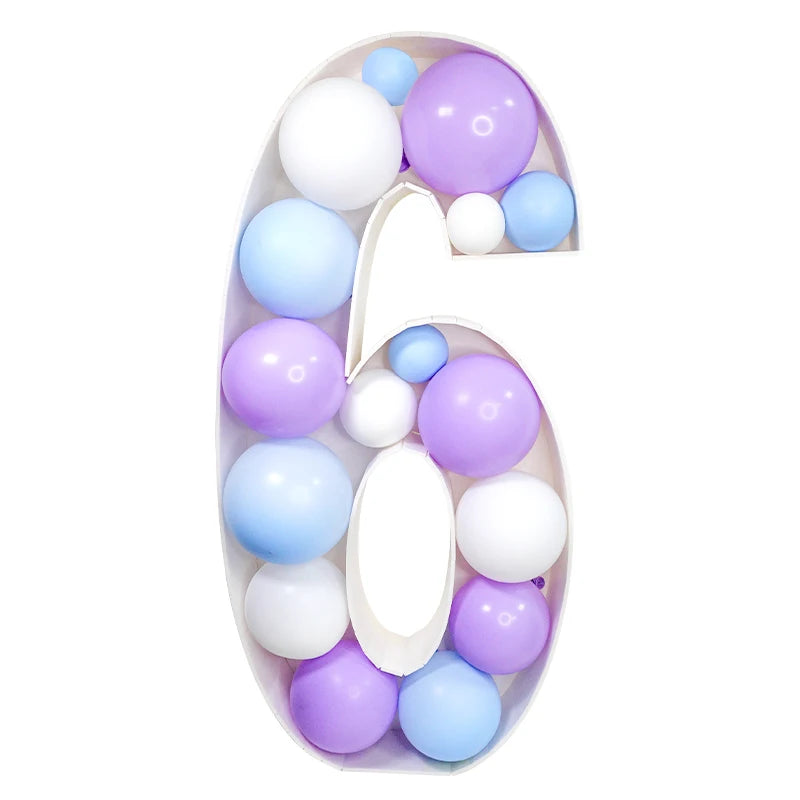 Cadre Ballon Géant Chiffre 0-9 - 93cm Décoration Anniversaire 18 30 40 50 ans - Support à Remplir