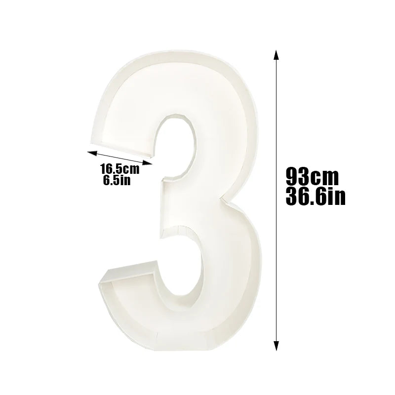 Cadre Ballon Géant Chiffre 0-9 - 93cm Décoration Anniversaire 18 30 40 50 ans - Support à Remplir