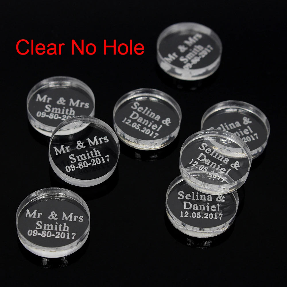 30 Confettis Ronds Personnalisés Or/Argent - Logo sur Mesure Mariage Baptême