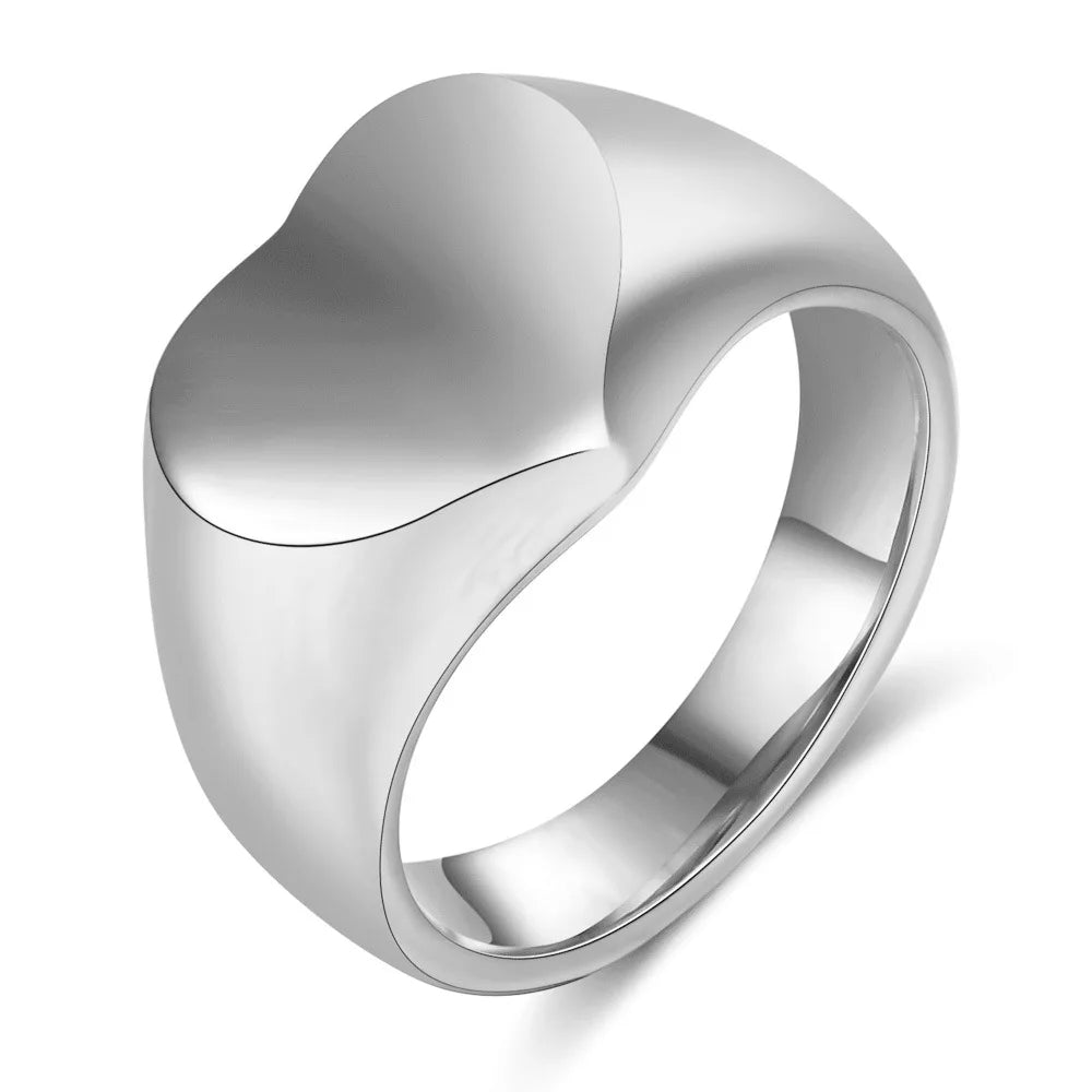 Bague Personnalisée Gravure Laser Prénom Photo Logo - Acier Inoxydable Homme Femme Couple Famille
