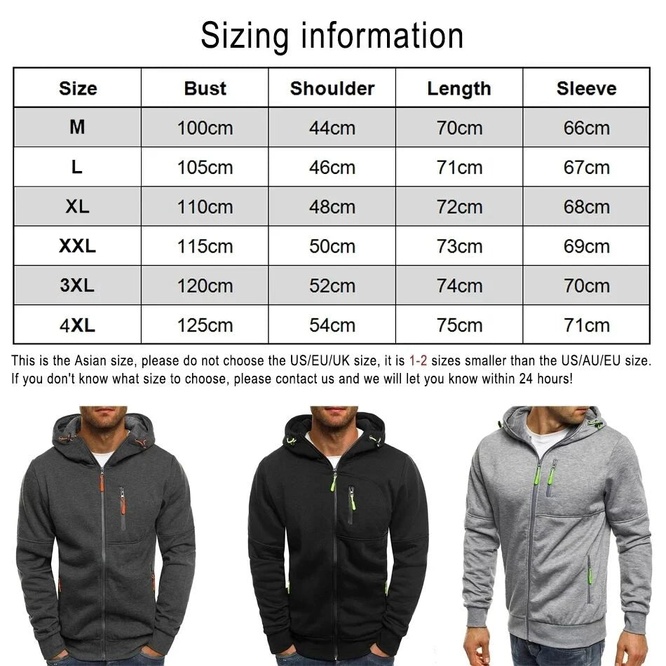Veste Homme Capuche Zippée Personnalisée Logo - Streetwear Casual Laine