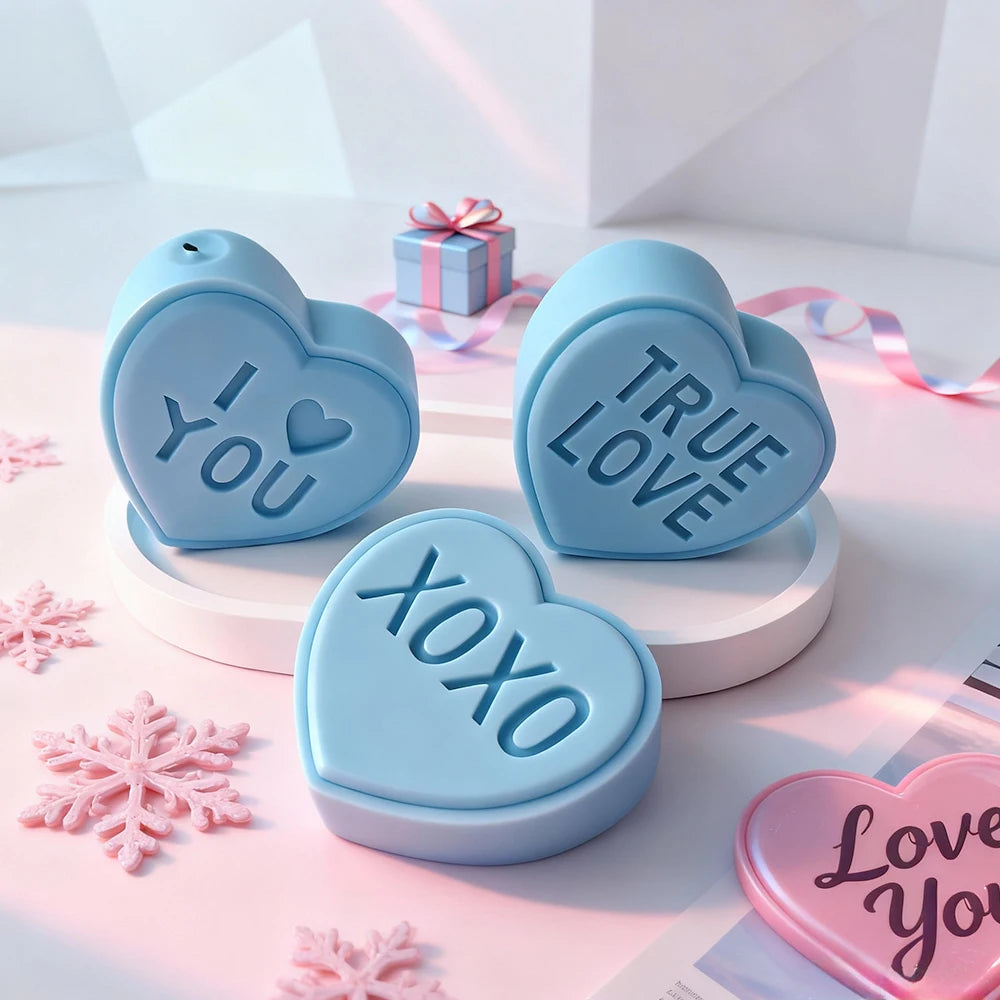 Moule Silicone Cœur & Lettres Saint-Valentin - DIY Bougies Résine Plâtre