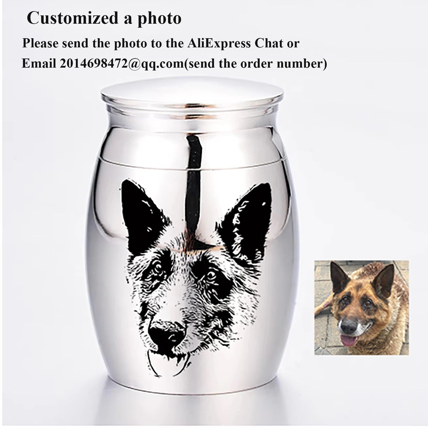 Urne Cendres Animal Personnalisée Acier Inoxydable - Souvenir Chien Chat