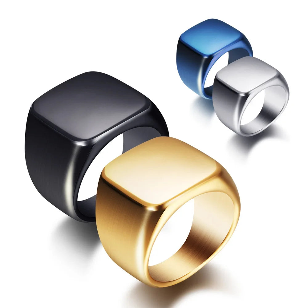 Bague Personnalisée Gravure Laser Prénom Photo Logo - Acier Inoxydable Homme Femme Couple Famille