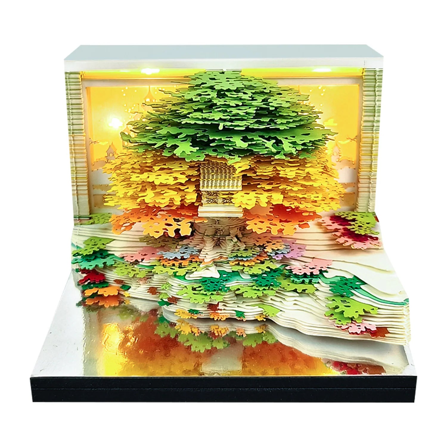 Bloc-Notes 3D Omoshiroi 160 Feuilles Sculpture Papier LED - Cadeau Original