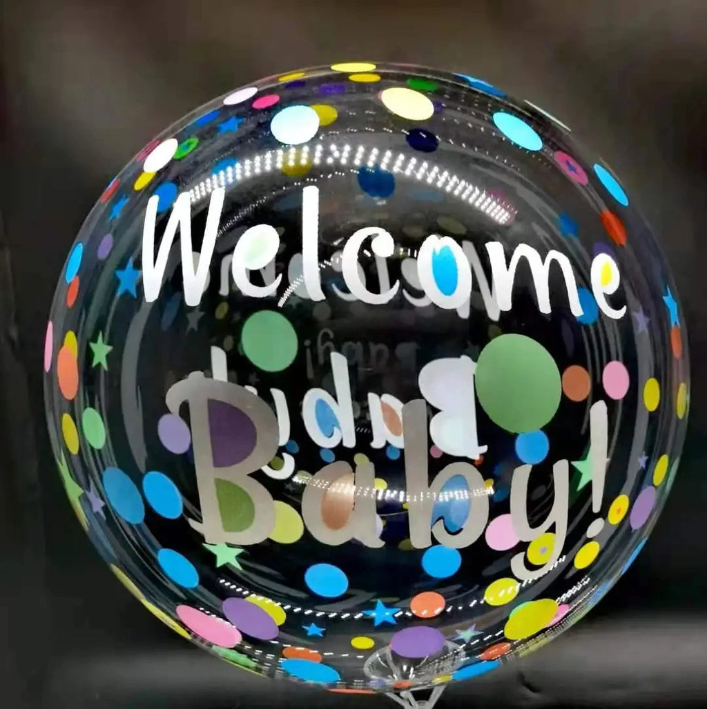 Ballons Bobo Transparents Imprimés 50cm Lot 10 - Mariage Anniversaire Décoration