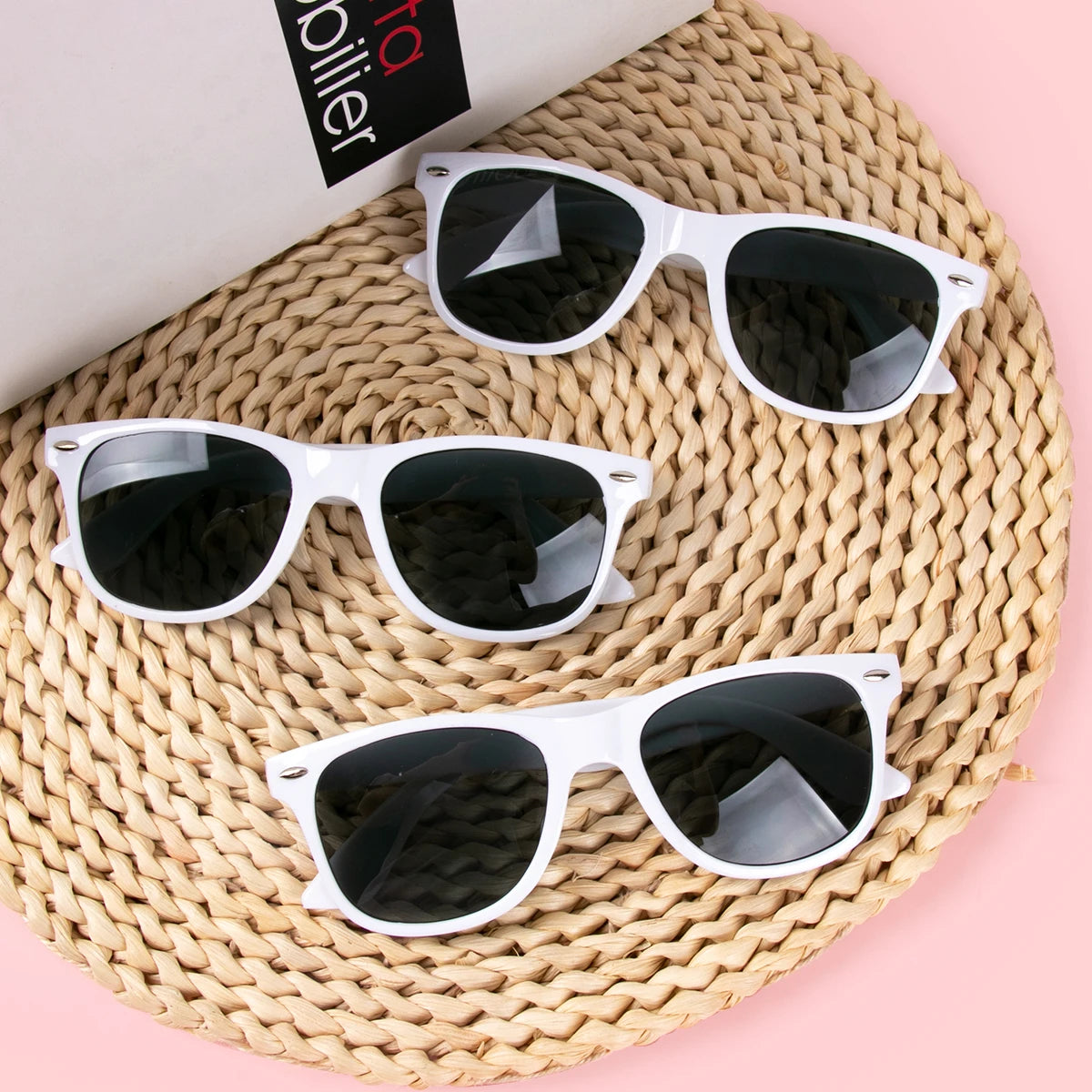 Lunettes Photobooth Mariage EVJF - Lot 10/12 Pièces Carrées Noires - Accessoire Fête