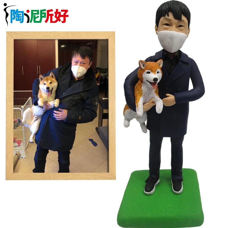 Figurine Bobblehead Personnalisée Corps Entier Photo - Cadeau Noël Famille