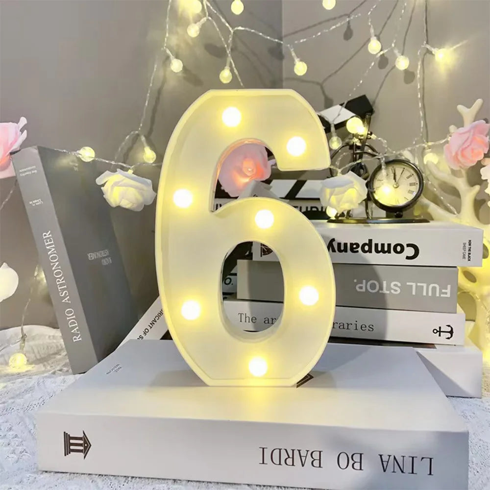 Lettre Lumineuse LED 16cm - Alphabet et Chiffres Décoratifs - Mariage Anniversaire Bar Maison